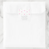 Confetti vert rose Enregistrer Stickers Date (Sac)
