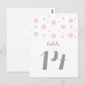 Confetti vert rose Numéro de table Carte postale (Devant / Derrière)