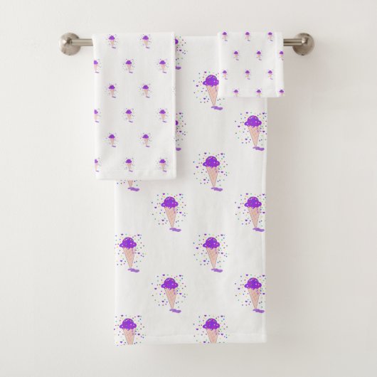 Confetti violet crème glacée Cone Motif (En situation)