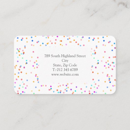 Confetti Visitekaartje (Achterkant)