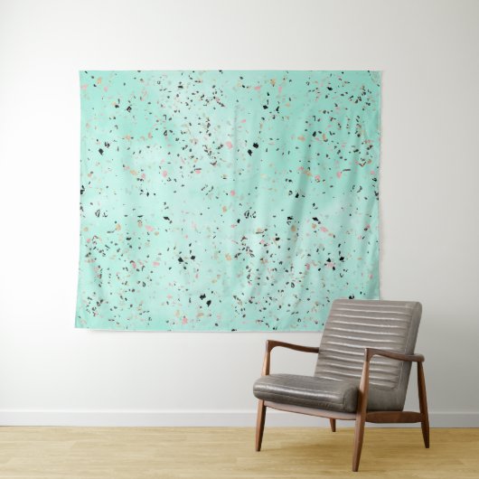 Confetti voor het ontwerpen van mint- en goudmarme wandkleed (In Situ (horizontaal))