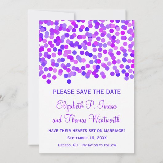 Confetti Wedding opslaan op datumkaarten Save The Date (Voorkant)