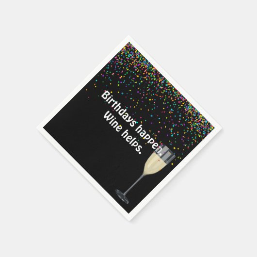 confetti : witte wijn en verjaardagsfeest servet (Hoek)