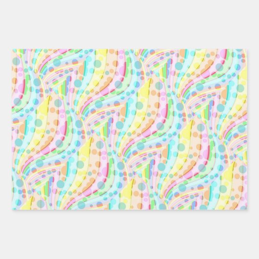 Confetti Wrapping Paper Flat Sheet Set van 3 (Voorkant)