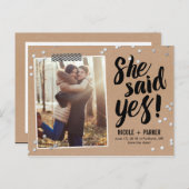 Confetti Ze zei ja Save the Date Briefkaart (Voorkant / Achterkant)