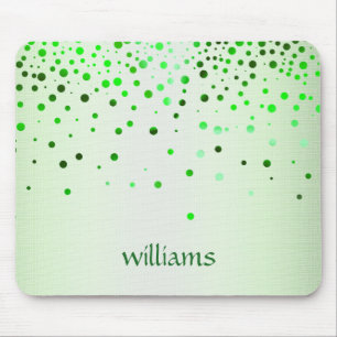 Confetti Zee Green Linen Glitter Girly Stippen Muismat