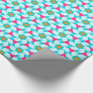 Confetti Zwemelen Turquoise Blue Pink Wrapping Pap Cadeaupapier