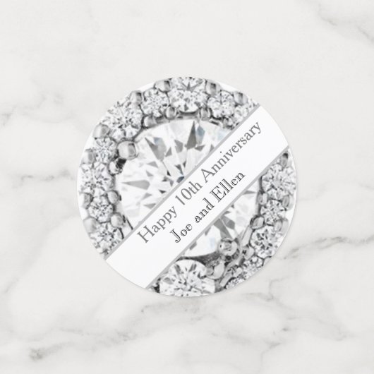 Confettis 10e anniversaire de Mariage modifiable (Petit recto)