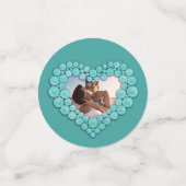 Confettis 11e anniversaire mariage turquoise photo du coeur (Petit recto)