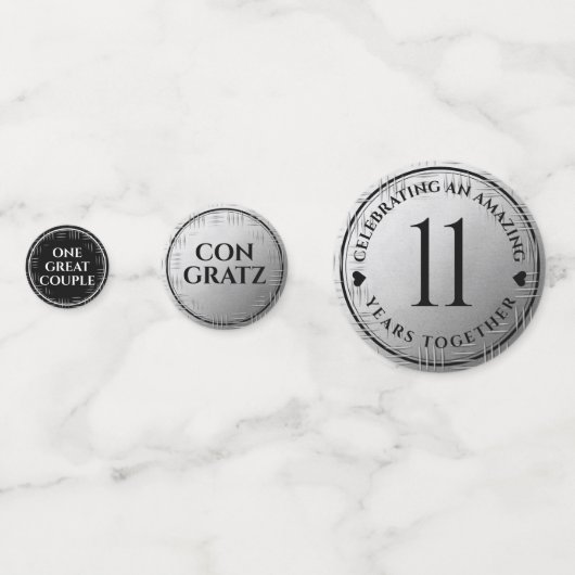 Confettis 11ème anniversaire de Mariage en acier (Devant)