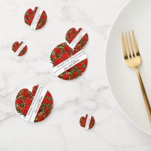 Confettis 17e anniversaire du Mariage, oeillets rouges