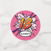 Confettis 18 Anniversaire Fun Retro Comic Book (Petit recto)