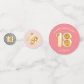 Confettis 18e anniversaire Balloon Party Pink Gold (Derrière)