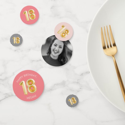 Confettis 18e anniversaire Balloon Party Pink Gold (Groupe)