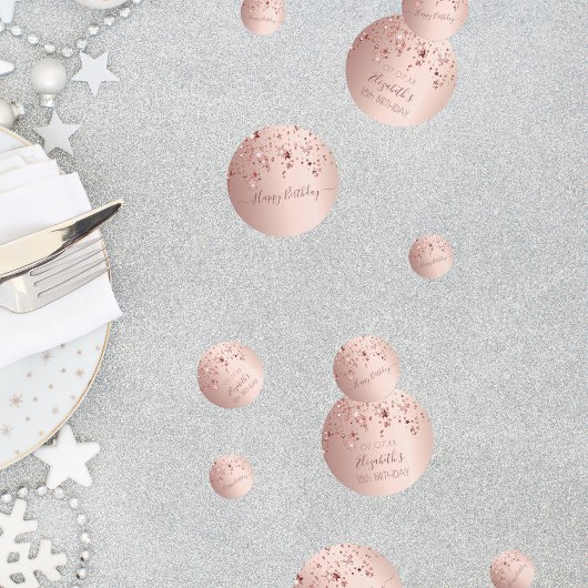 Confettis 18e anniversaire rose or rose étoiles glam