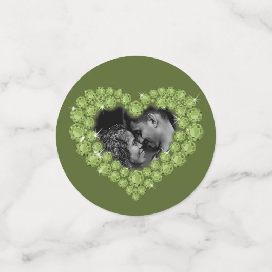 Confettis 1er mariage d'anniversaire de peridot coeur vert p (Petit recto)