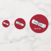 Confettis 2026 Graduation Diploma on White and Red  (Devant)