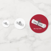 Confettis 2026 Graduation Diploma on White and Red  (Derrière)