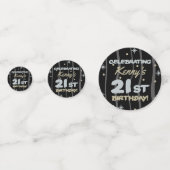 Confettis 21e fête d'anniversaire Ajoutez votre nom (Devant)