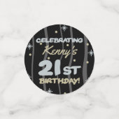 Confettis 21e fête d'anniversaire Ajoutez votre nom (Petit recto)