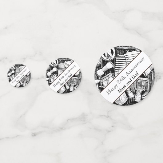 Confettis 24e anniversaire modifiable (Devant)