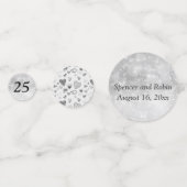 Confettis 25e anniversaire d'argent éditable (Devant)