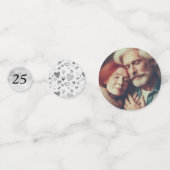 Confettis 25e anniversaire d'argent éditable (Derrière)