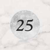 Confettis 25e anniversaire d'argent éditable (Petit recto)