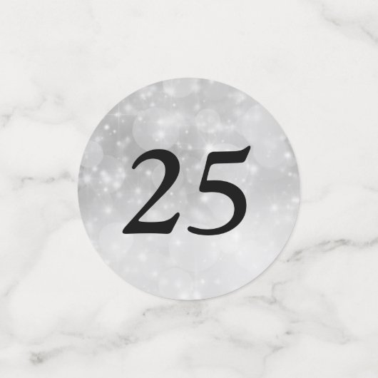 Confettis 25e anniversaire d'argent éditable (Petit recto)