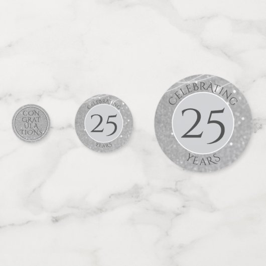 Confettis 25e anniversaire du Mariage Table de photos Confet (Derrière)