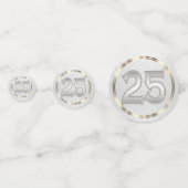 Confettis 25e Parties scintillant noire et blanche (Devant)