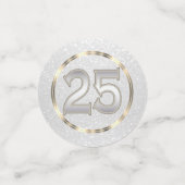 Confettis 25e Parties scintillant noire et blanche (Petit recto)