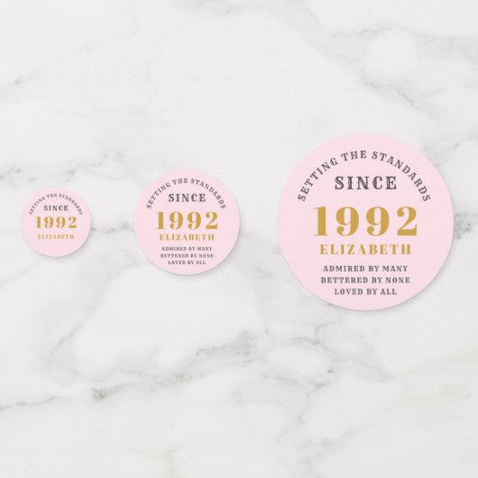 Confettis 30e anniversaire 1992 Elégant Gold Rose Grey (Devant)