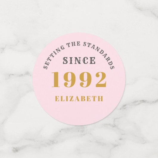 Confettis 30e anniversaire 1992 Elégant Gold Rose Grey (Petit recto)