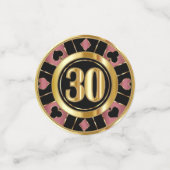 Confettis 30e anniversaire Casino Poker Chip - Rose Gold (Petit recto)