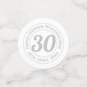 Confettis 30e anniversaire Célébration personnalisée (Petit recto)