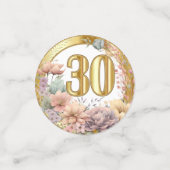 Confettis 30e anniversaire - Floral et or (Petit recto)