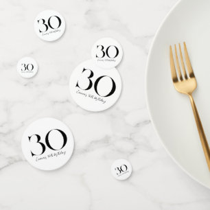 Confettis 30e anniversaire Noir et blanc