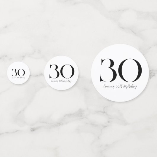 Confettis 30e anniversaire Noir et blanc (Derrière)