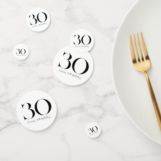 Confettis 30e anniversaire Noir et blanc (Groupe)