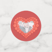 Confettis 35e anniversaire du mariage corail photo du coeur (Petit recto)