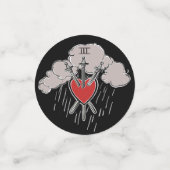 Confettis 3 d'épées Love Heart Tarot Illustration Trois (Petit recto)