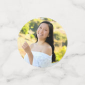 Confettis 3 Graduation Photo Black Gold Modern Script Casque (Petit recto)