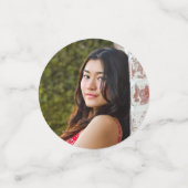 Confettis 3 Photo Graduation Blush rose Casquette de script (Petit recto)