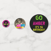 Confettis 3 Photos & Age| Checkerboard 80's/90's Neon Retro (Derrière)