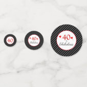 Confettis 40 & Coeurs fabuleux 40e anniversaire Photo Noir (Devant)