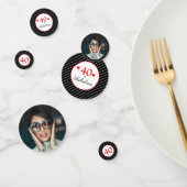 Confettis 40 & Coeurs fabuleux 40e anniversaire Photo Noir (Groupe)