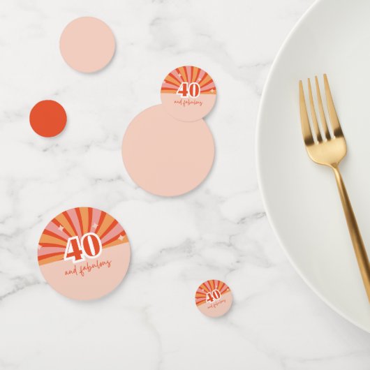 Confettis "40 et fabuleux", table d'anniversaire rétro (Groupe)