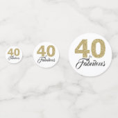 Confettis 40 et Fabulous Gold Parties scintillant 40e annive (Devant)