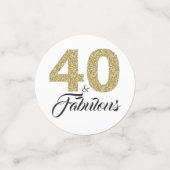 Confettis 40 et Fabulous Gold Parties scintillant 40e annive (Petit recto)